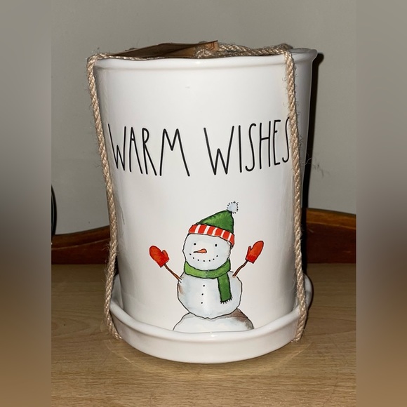 Rae Dunn WARM WISHES Snowman Planter - Picture 6 of 11